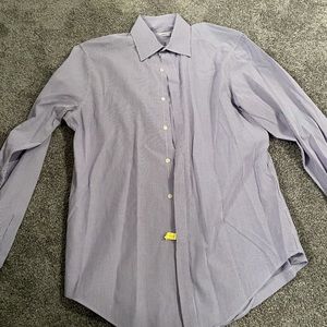 DKNY purple and white striped dress shirt